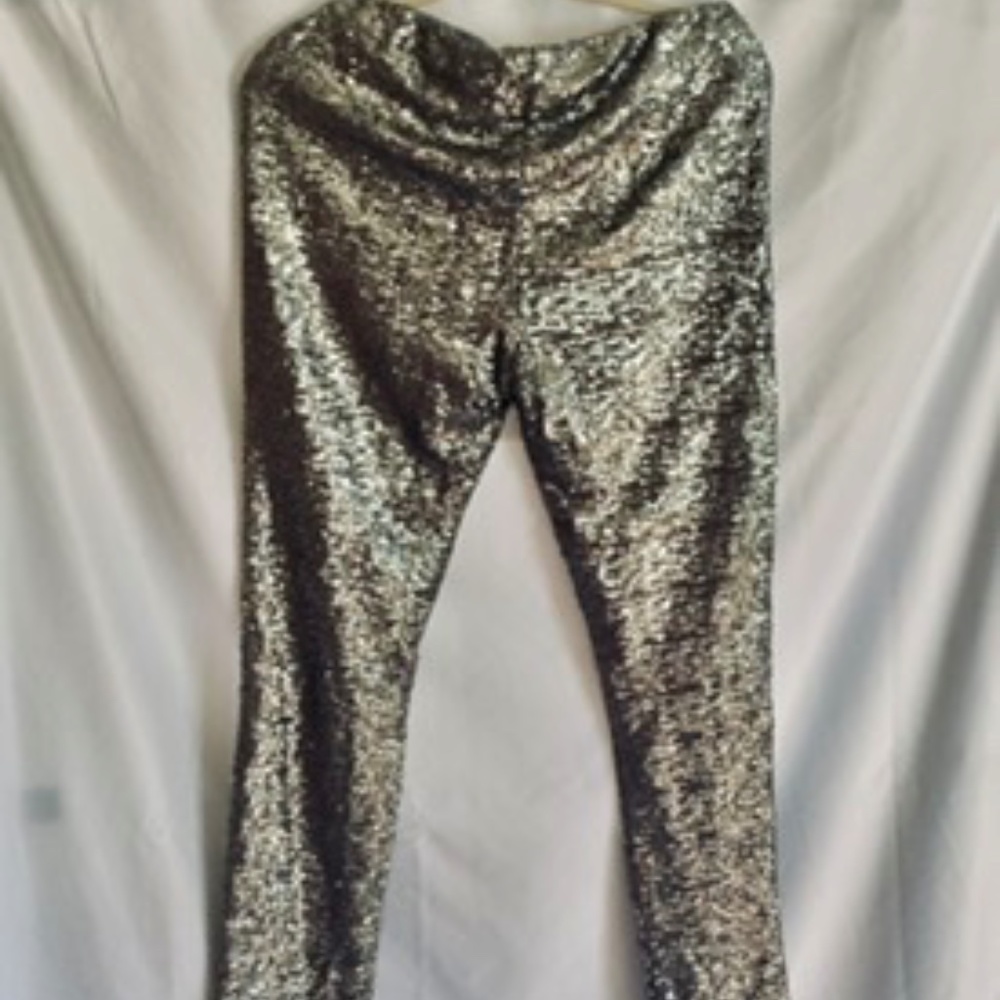 Athena Marie sequin silver pants. New (L)